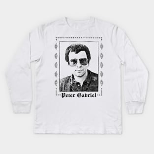 Peter Gabriel 80s Aesthetic Fan Art Design Kids Long Sleeve T-Shirt